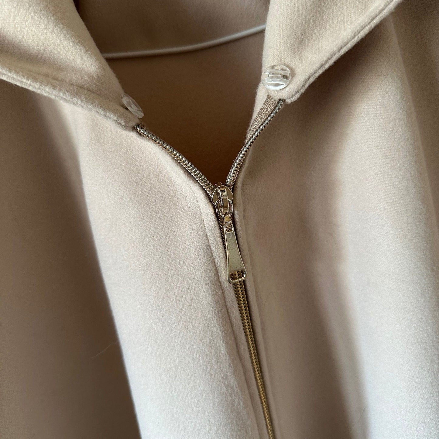 Beige Cape Coat Belted Feminine Elegant Statement Poncho with Hood Raccoon Fur Trim Detachable - My Love Cape