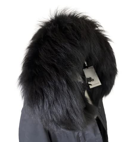 Black Big Large Collar Fur fox for winter coat parka hood for men and women - My Love Cape