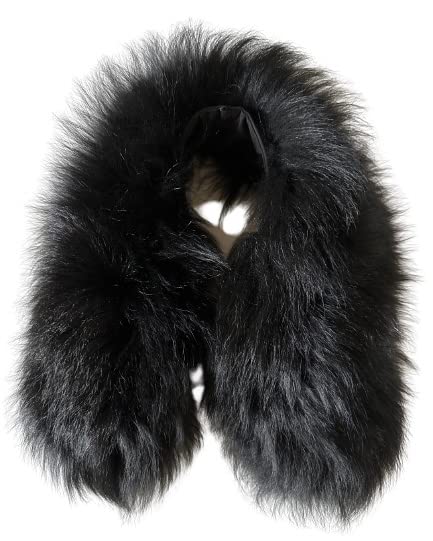 Black Big Large Collar Fur fox for winter coat parka hood for men and women - My Love Cape