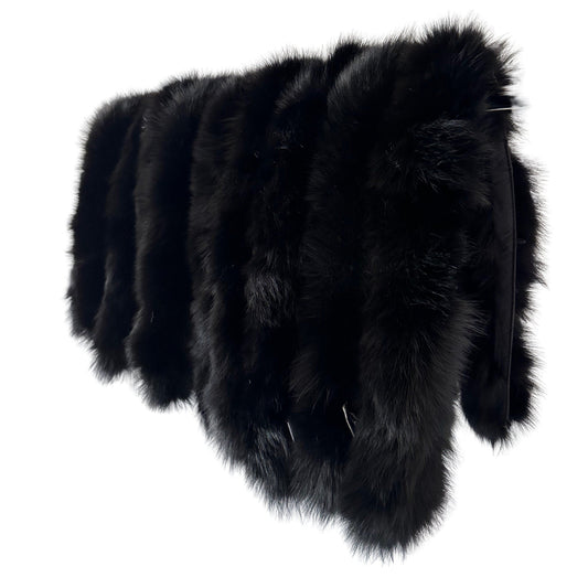 Black Fur Fox for Hood Edge Fringe Collar Trim womens and mens, Furry Stripe for Jacket - My Love Cape