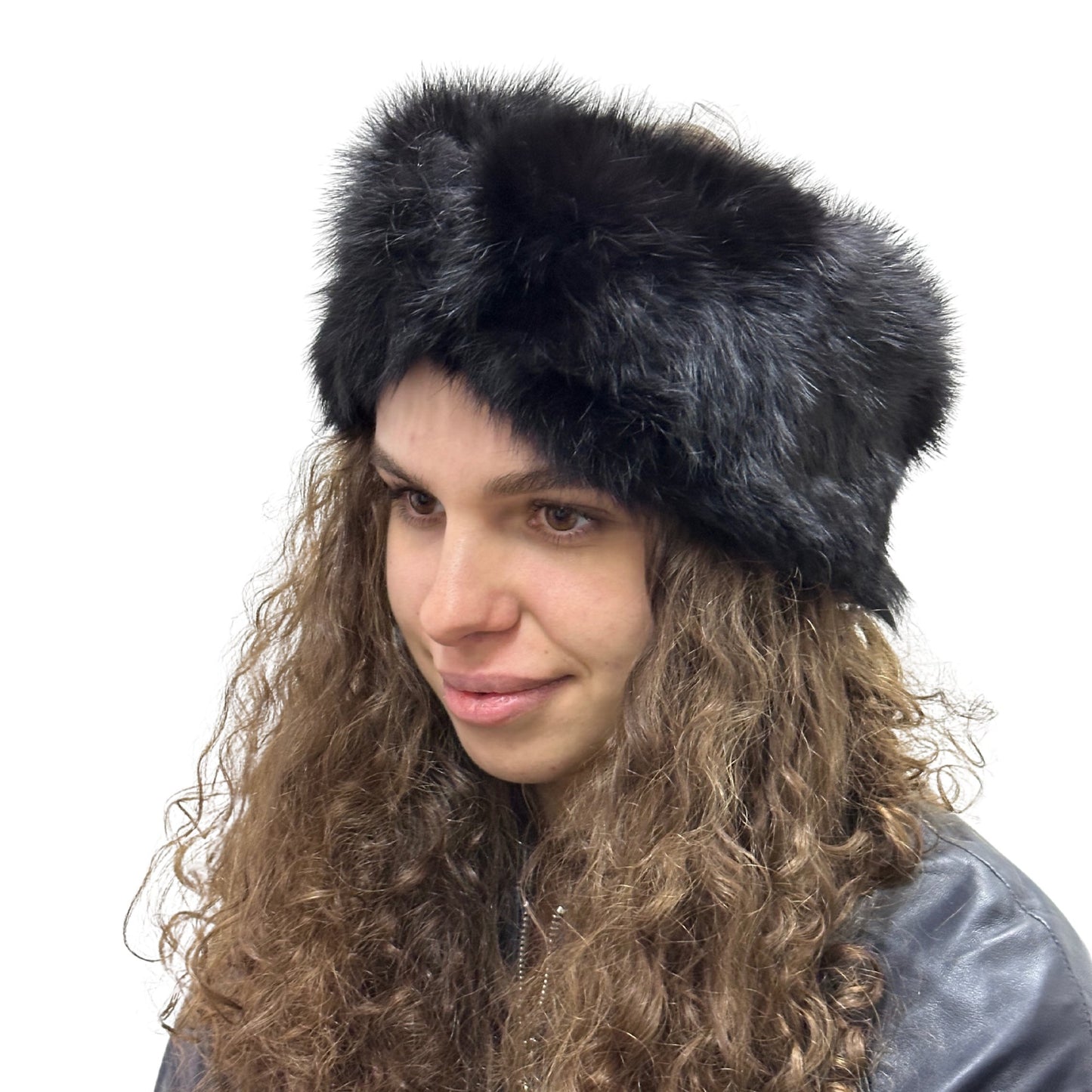 Black Natural fur fox headband, winter fur headband, fur turban for women's - My Love Cape