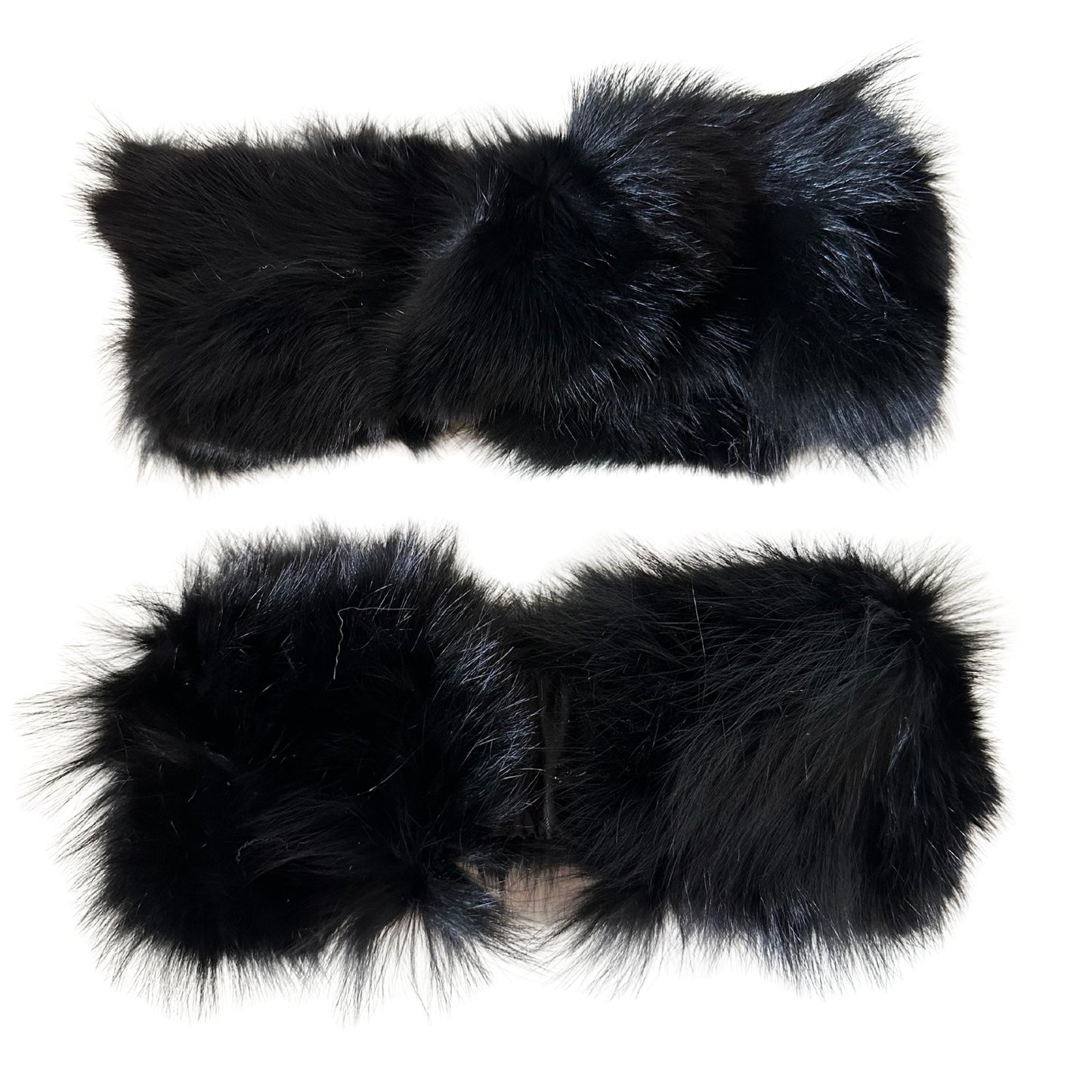 Black Natural fur fox headband, winter fur headband, fur turban for women's - My Love Cape