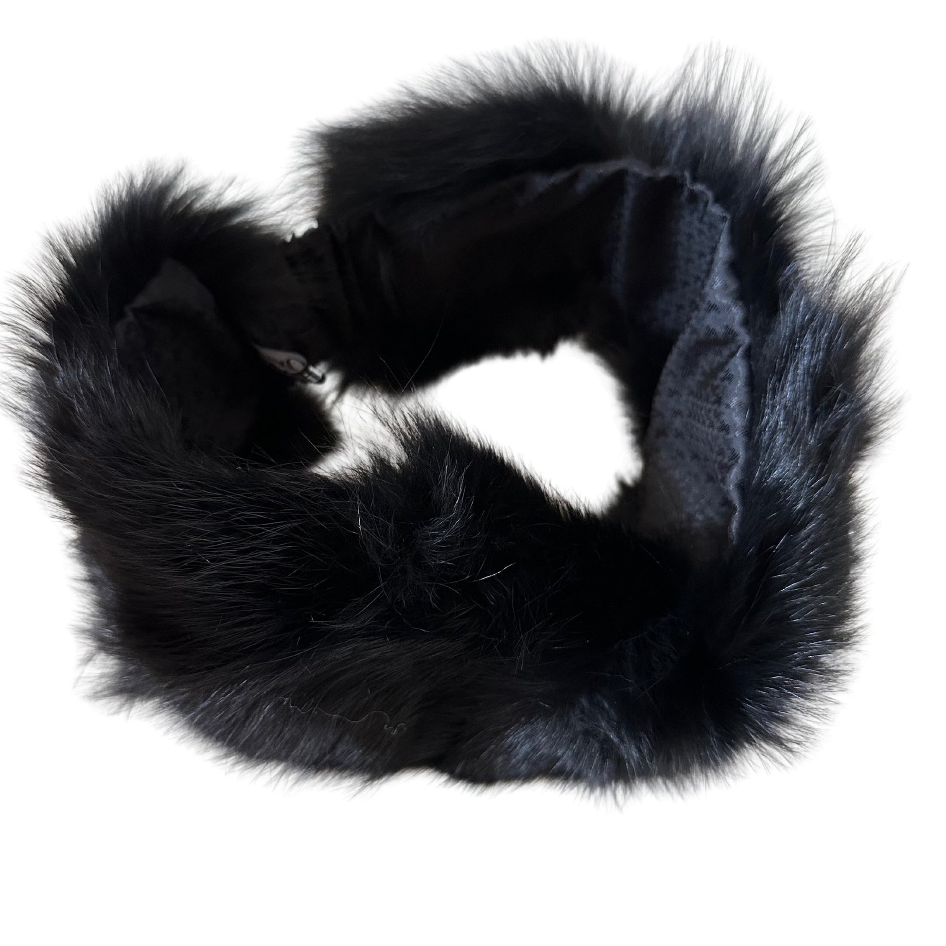 Black Natural fur fox headband, winter fur headband, fur turban for women's - My Love Cape