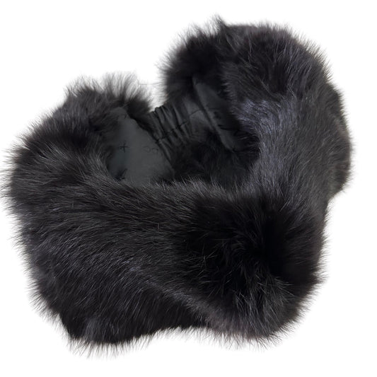 Black Natural Fur Rabbit Headband, Winter Fur Headband, Fur Turban for Women, Real Fur Headband - My Love Cape