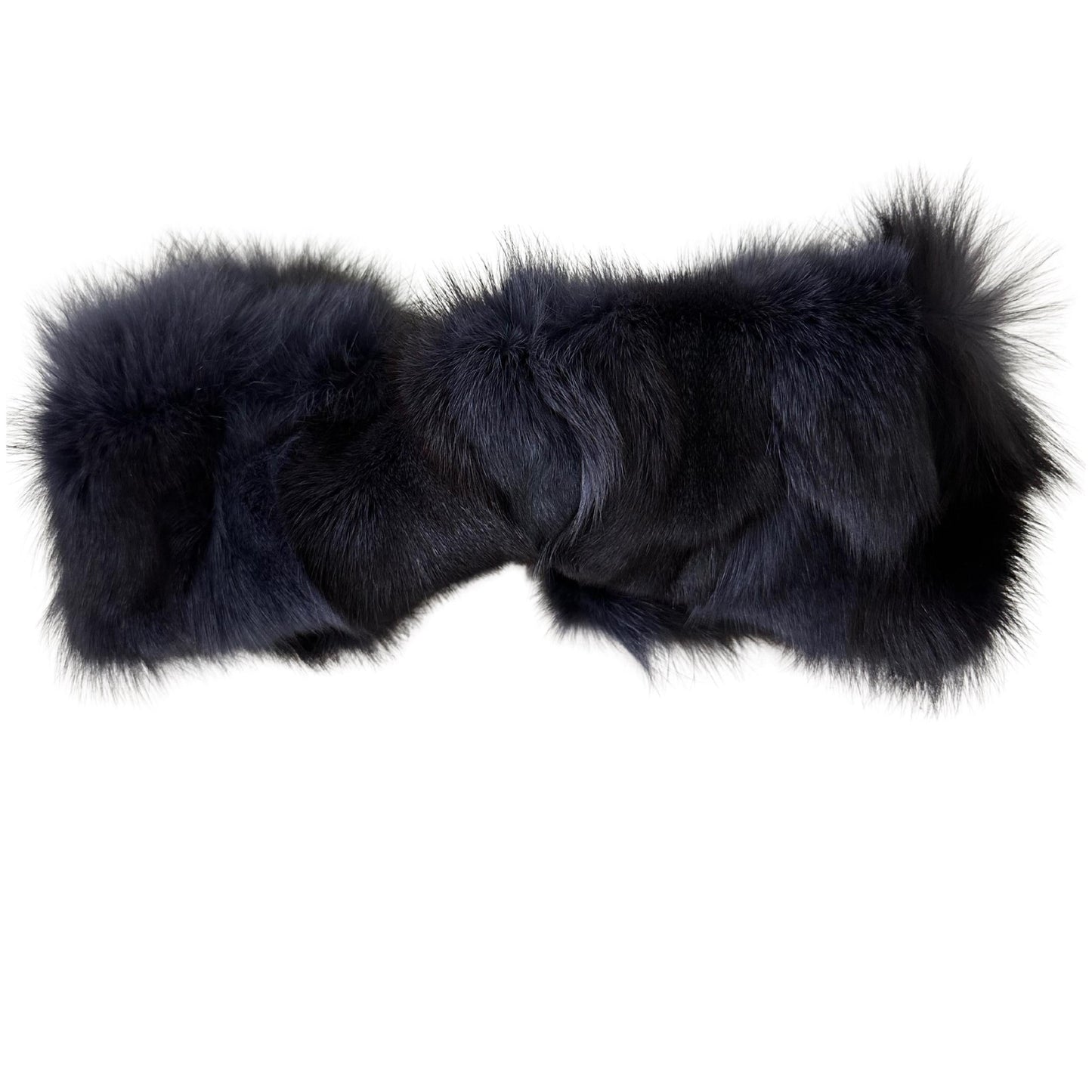 Blue Natural fur fox headband, winter fur headband, fur turban for women's - My Love Cape