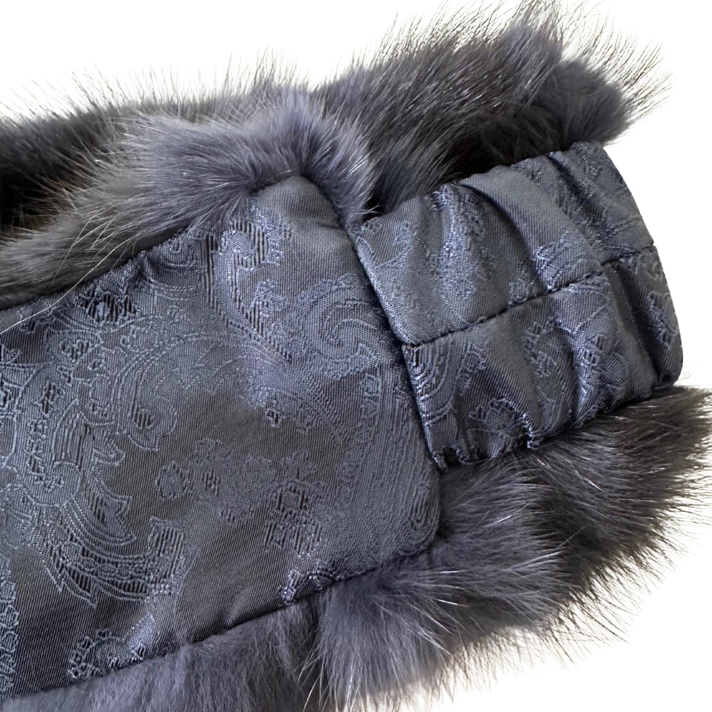 Blue Natural fur fox headband, winter fur headband, fur turban for women's - My Love Cape