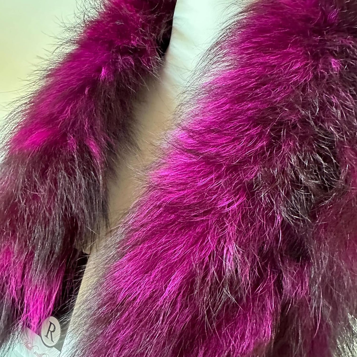 Cute Hot Pink Collar Fur fox for winter coat parka hood 75 cm - My Love Cape