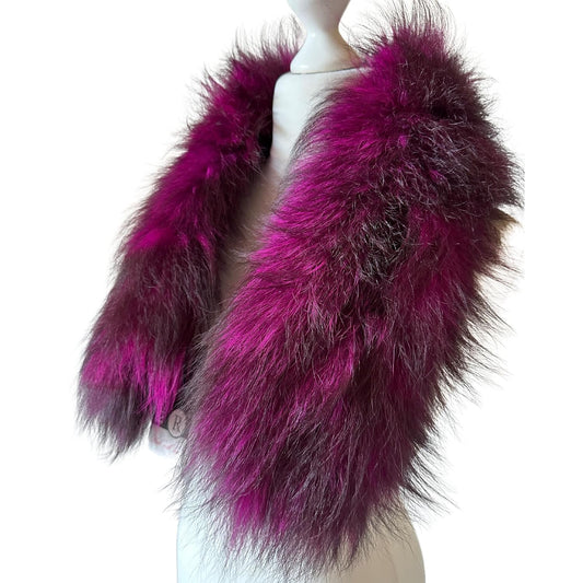 Cute Hot Pink Collar Fur fox for winter coat parka hood 75 cm - My Love Cape