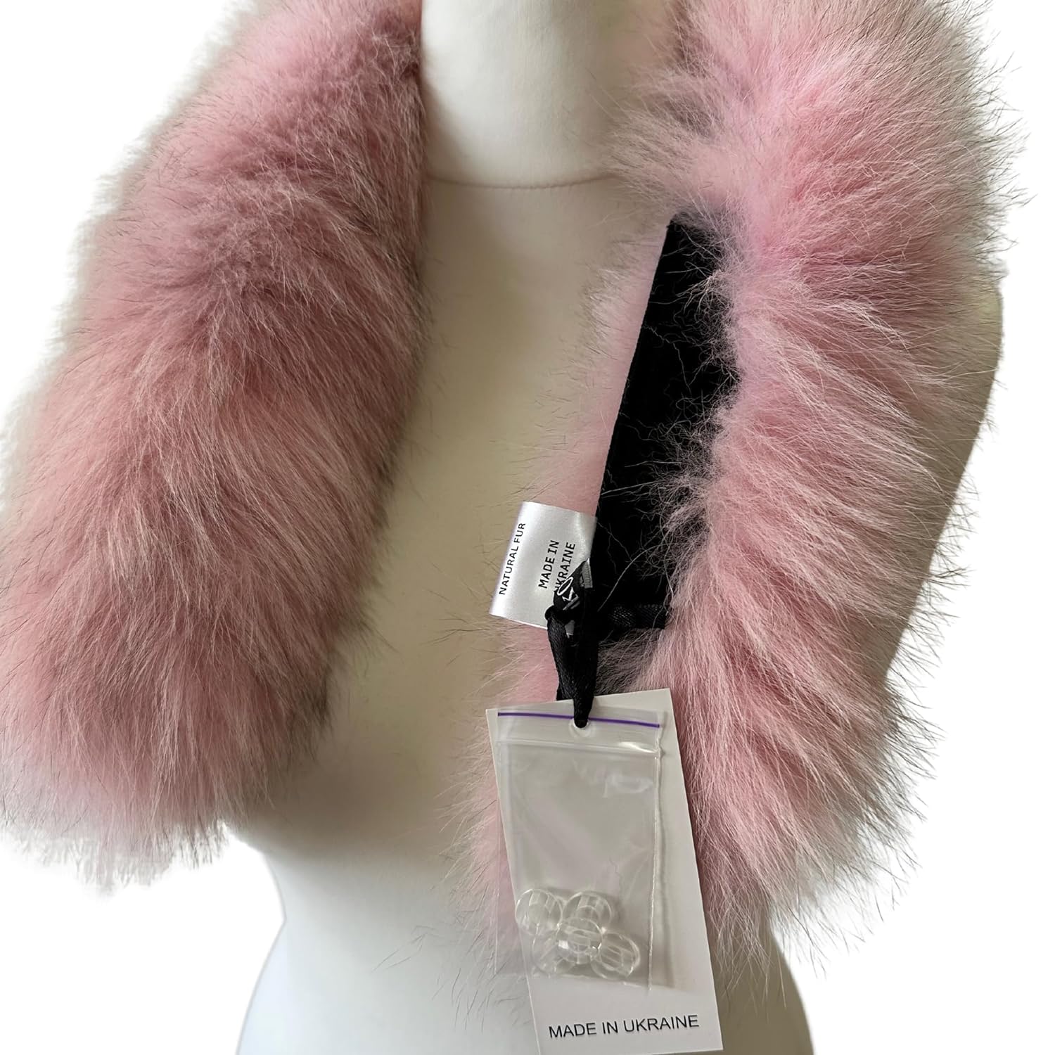 Cute Pink Trim Collar Fur fox for winter coat parka hood 75 cm - My Love Cape