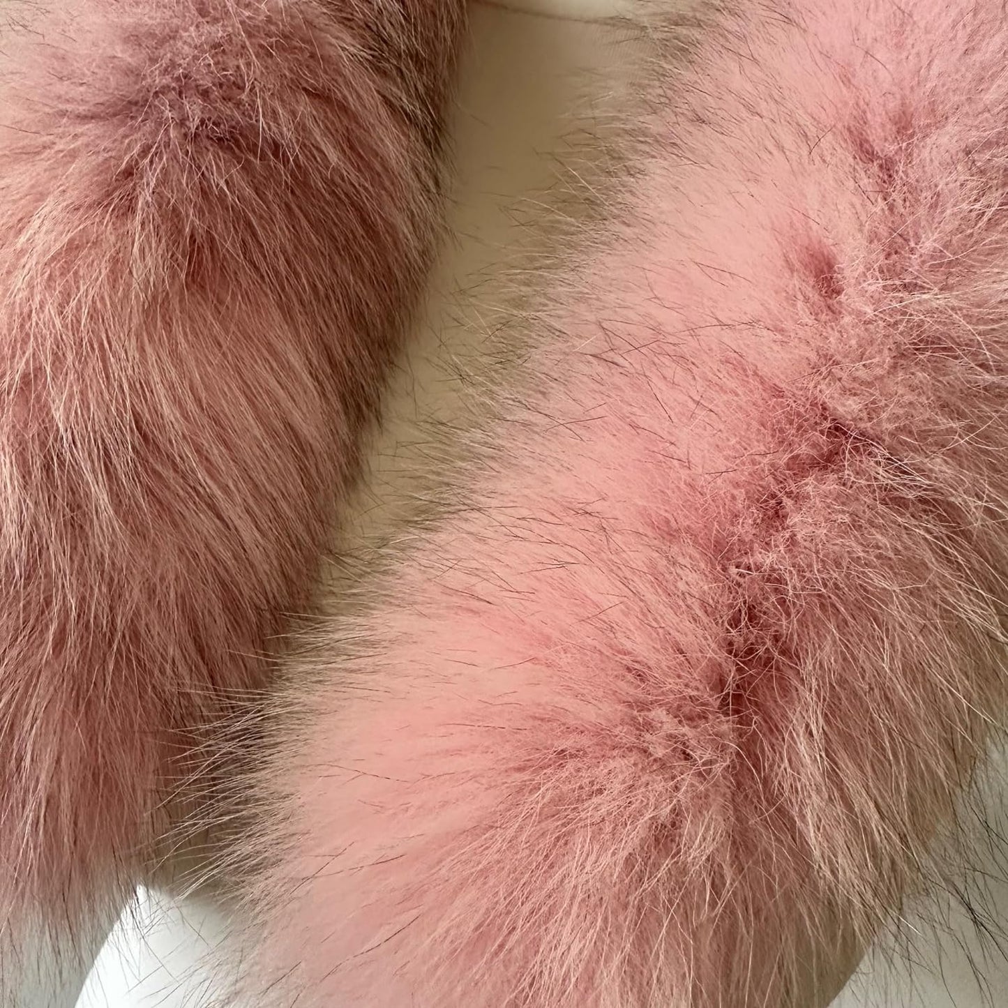 Cute Pink Trim Collar Fur fox for winter coat parka hood 75 cm - My Love Cape