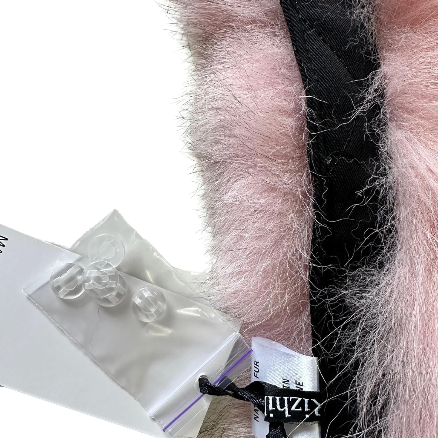 Cute Pink Trim Collar Fur fox for winter coat parka hood 75 cm - My Love Cape