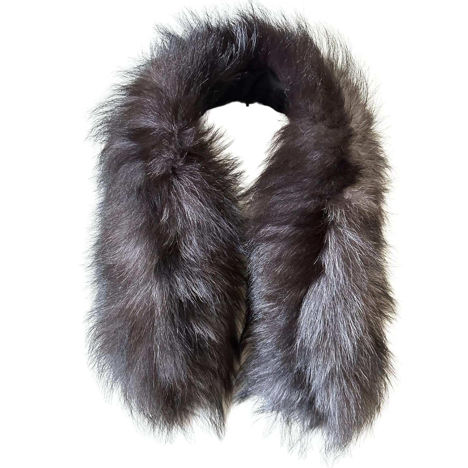 Fluffy Collar Grey Silver Fur Fox for winter coat parka hood 75 cm Mens and Womens - My Love Cape