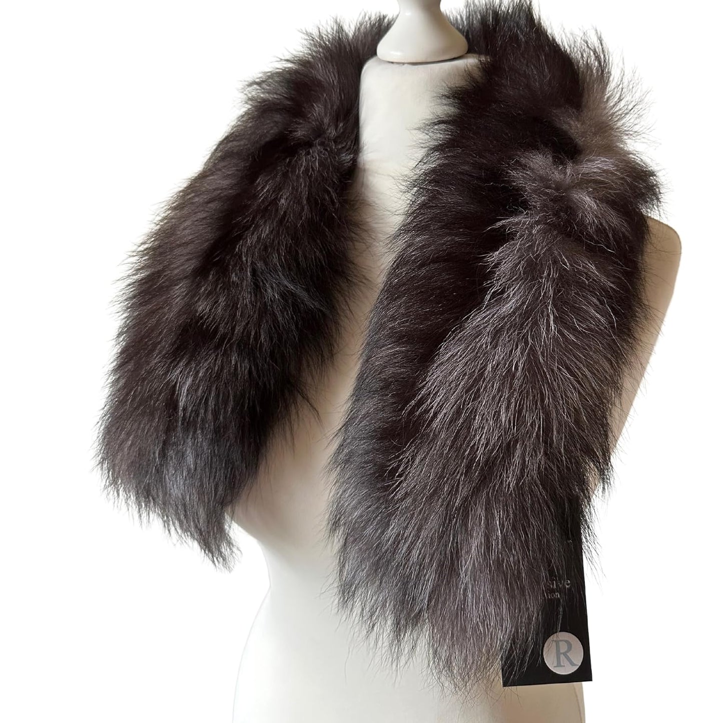 Fluffy Collar Grey Silver Fur Fox for winter coat parka hood 75 cm Mens and Womens - My Love Cape