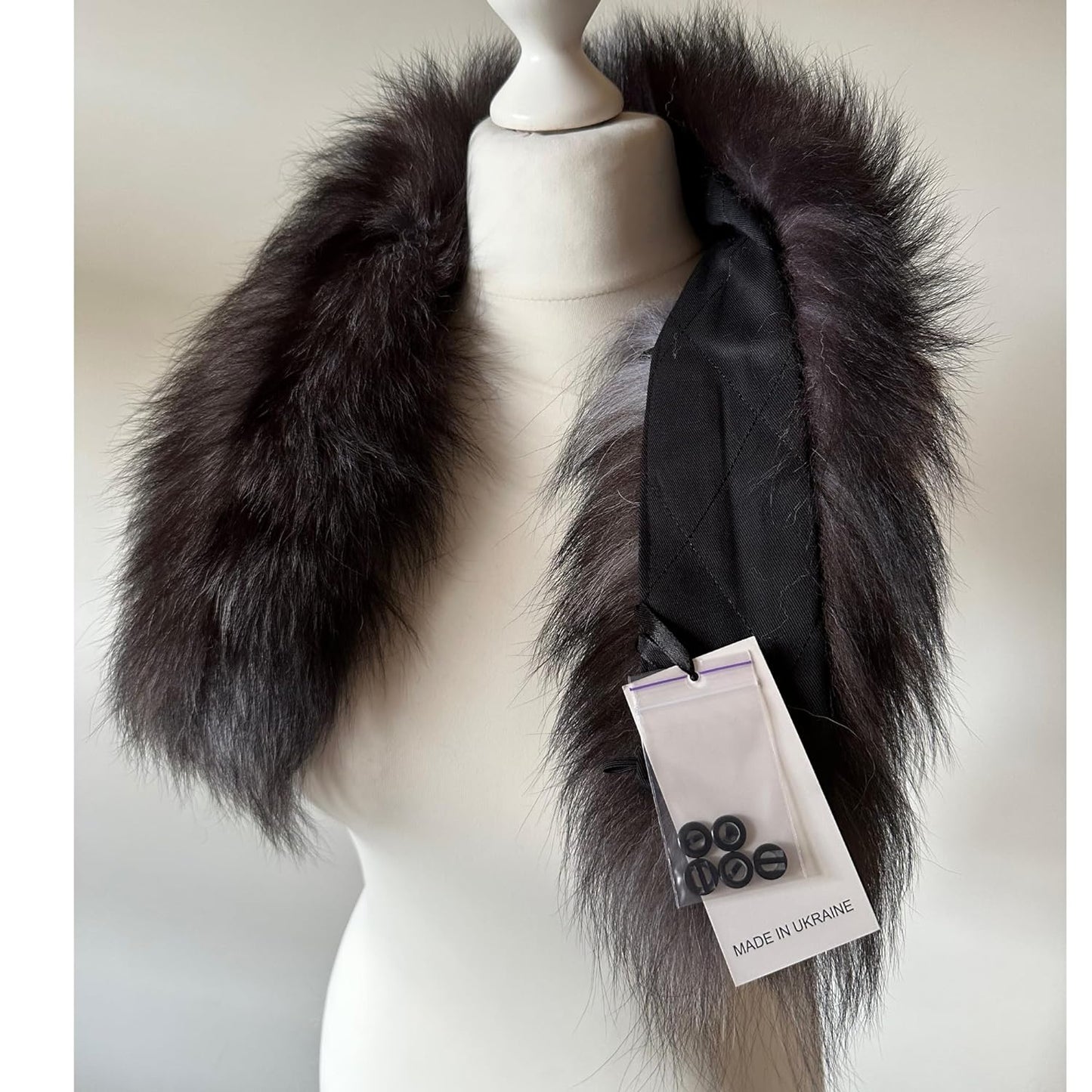 Fluffy Collar Grey Silver Fur Fox for winter coat parka hood 75 cm Mens and Womens - My Love Cape