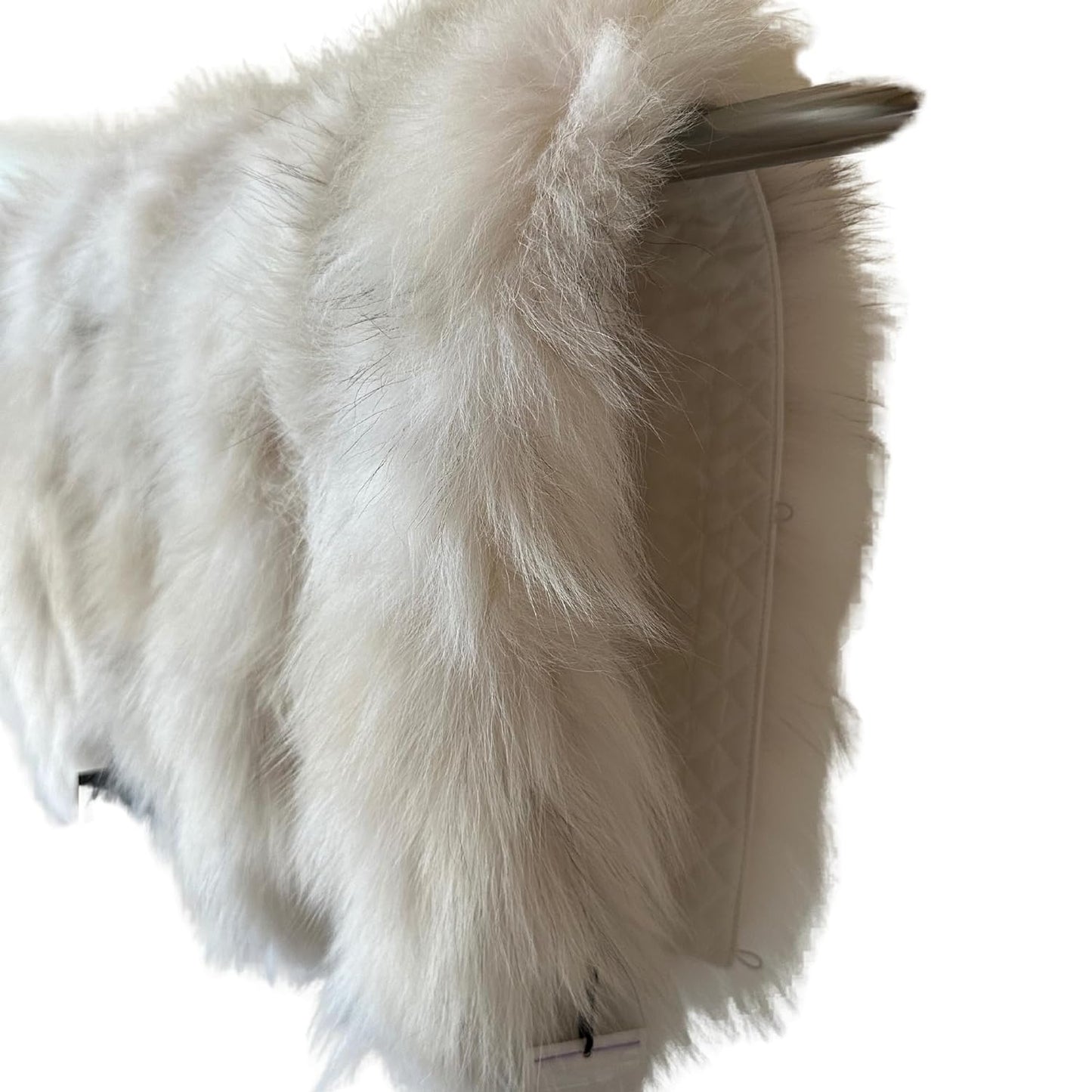 Fluffy Collar Off White Fur Fox for winter coat parka hood 75 cm Mens and Womens - My Love Cape