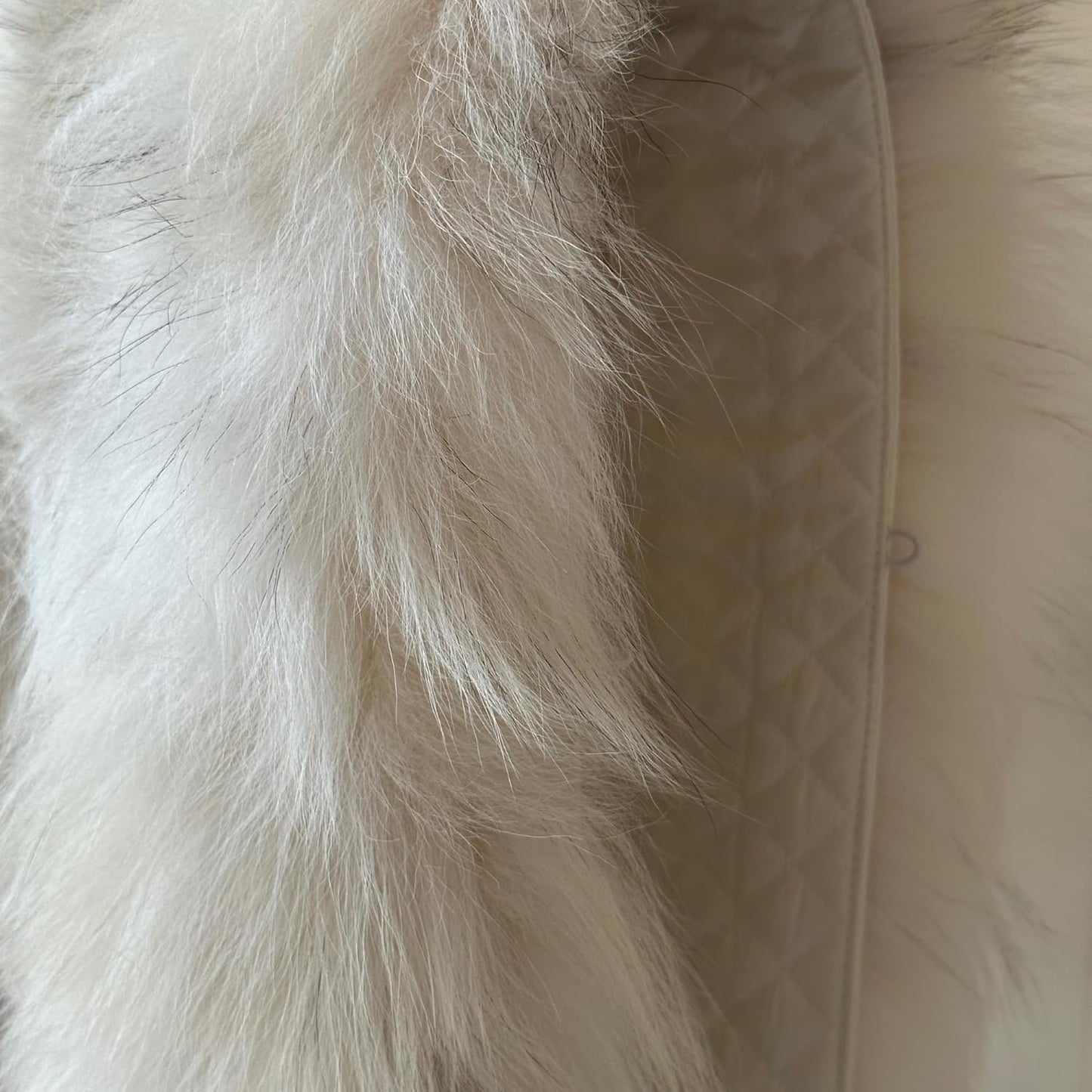 Fluffy Collar Off White Fur Fox for winter coat parka hood 75 cm Mens and Womens - My Love Cape