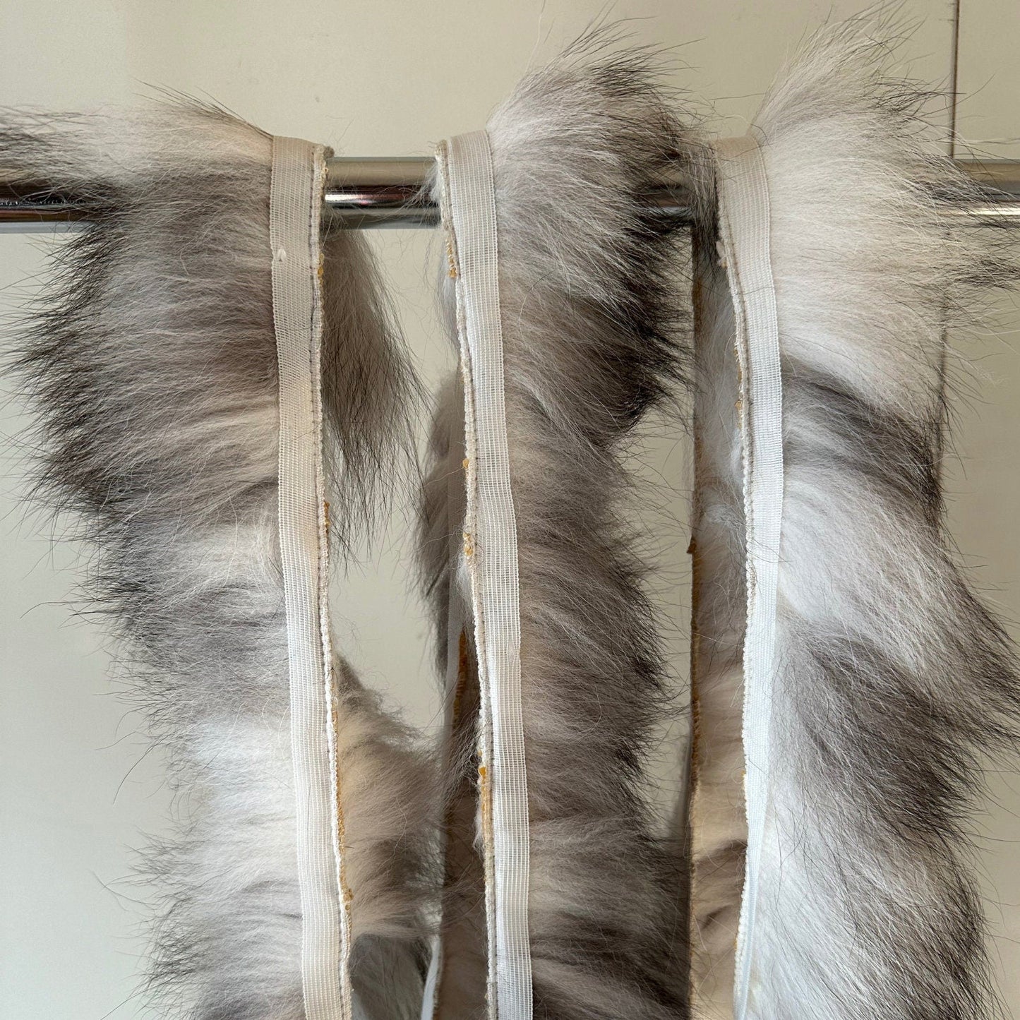 Fluffy Grey White Fur Fox Trimming on Ribbon Trim for Costume, Decoration & Crafts - 1 meter (39.37 inches) - My Love Cape