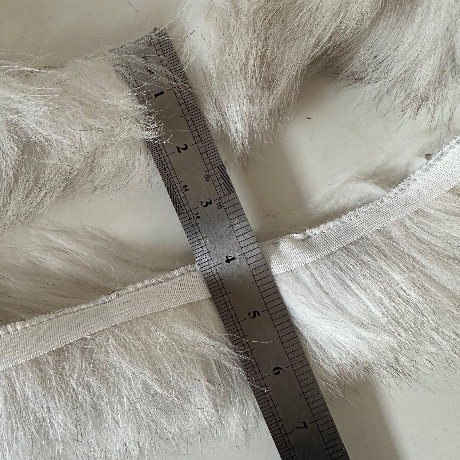 Fluffy Ivory Fur Fox Trimming on Ribbon Trim for Costume, Decoration & Crafts - 1 meter (39.37 inches) - My Love Cape