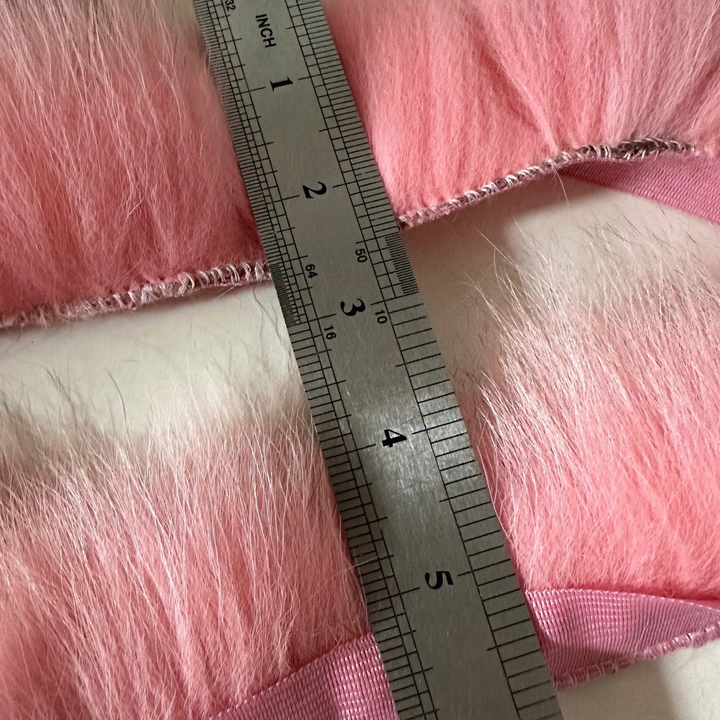 Fluffy Pink Fur Fox Trimming on Ribbon Trim for Costume, Decoration & Crafts - 1 meter (39.37 inches) - My Love Cape