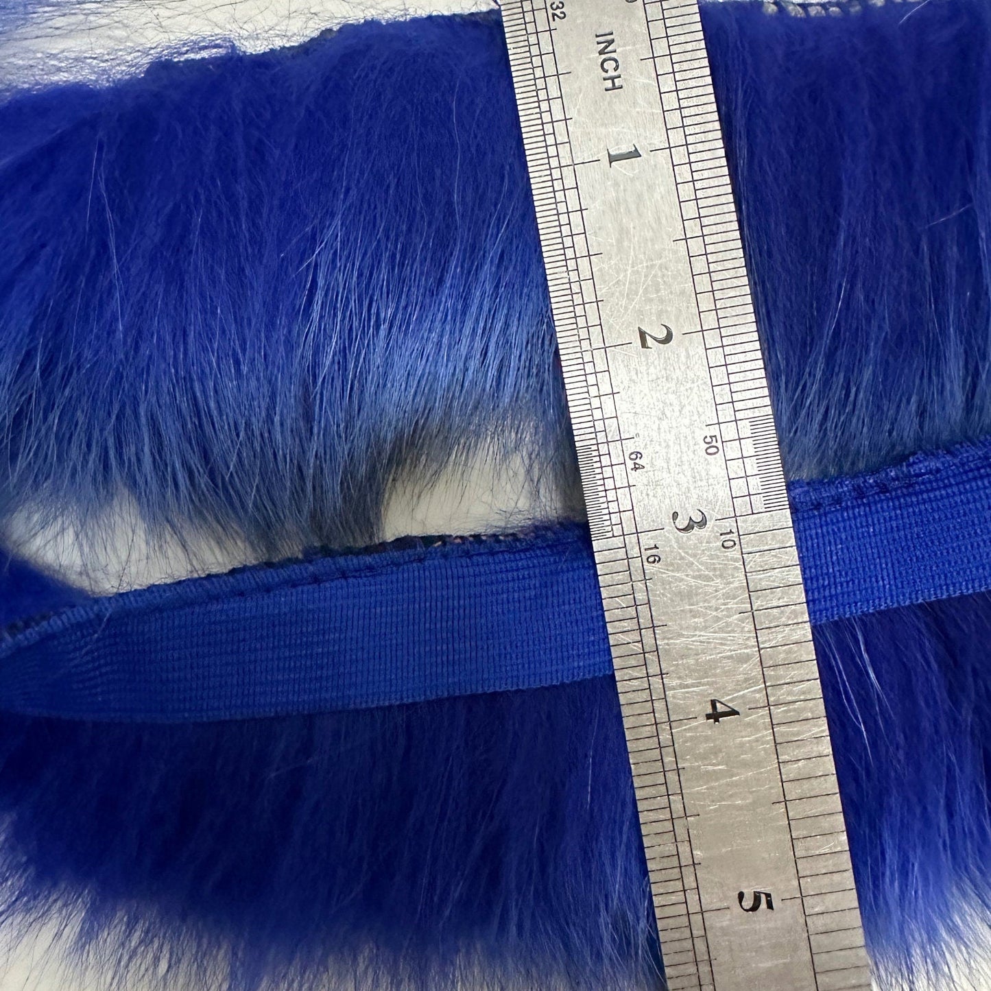 Fluffy Royal Blue Fur Fox Trimming on Ribbon Trim for Costume, Decoration & Crafts - 1 meter (39.37 inches) - My Love Cape