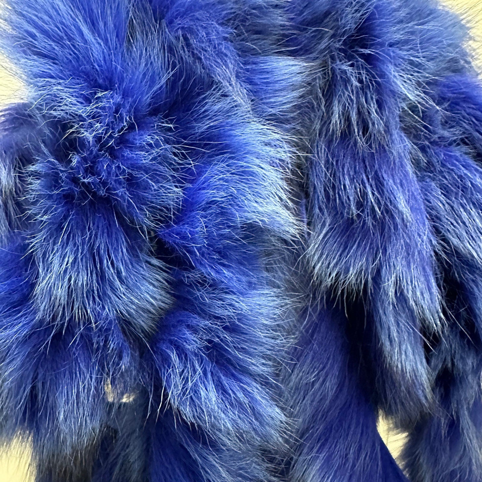 Fluffy Royal Blue Fur Fox Trimming on Ribbon Trim for Costume, Decoration & Crafts - 1 meter (39.37 inches) - My Love Cape