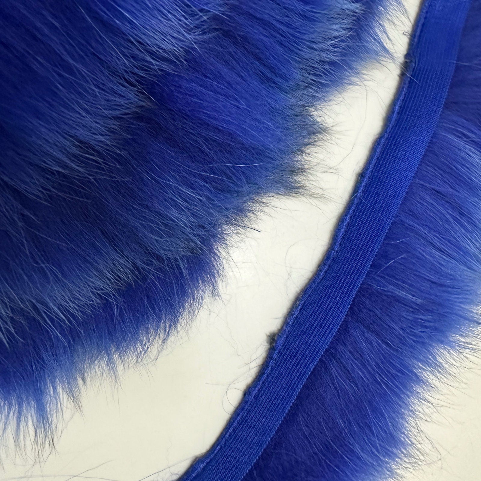 Fluffy Royal Blue Fur Fox Trimming on Ribbon Trim for Costume, Decoration & Crafts - 1 meter (39.37 inches) - My Love Cape