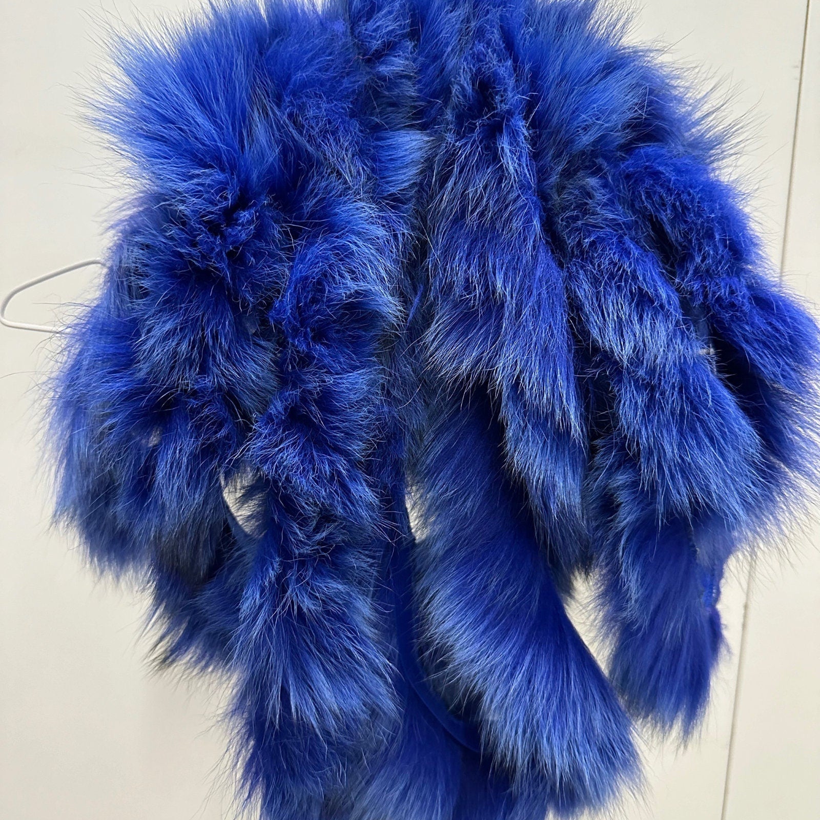 Fluffy Royal Blue Fur Fox Trimming on Ribbon Trim for Costume, Decoration & Crafts - 1 meter (39.37 inches) - My Love Cape