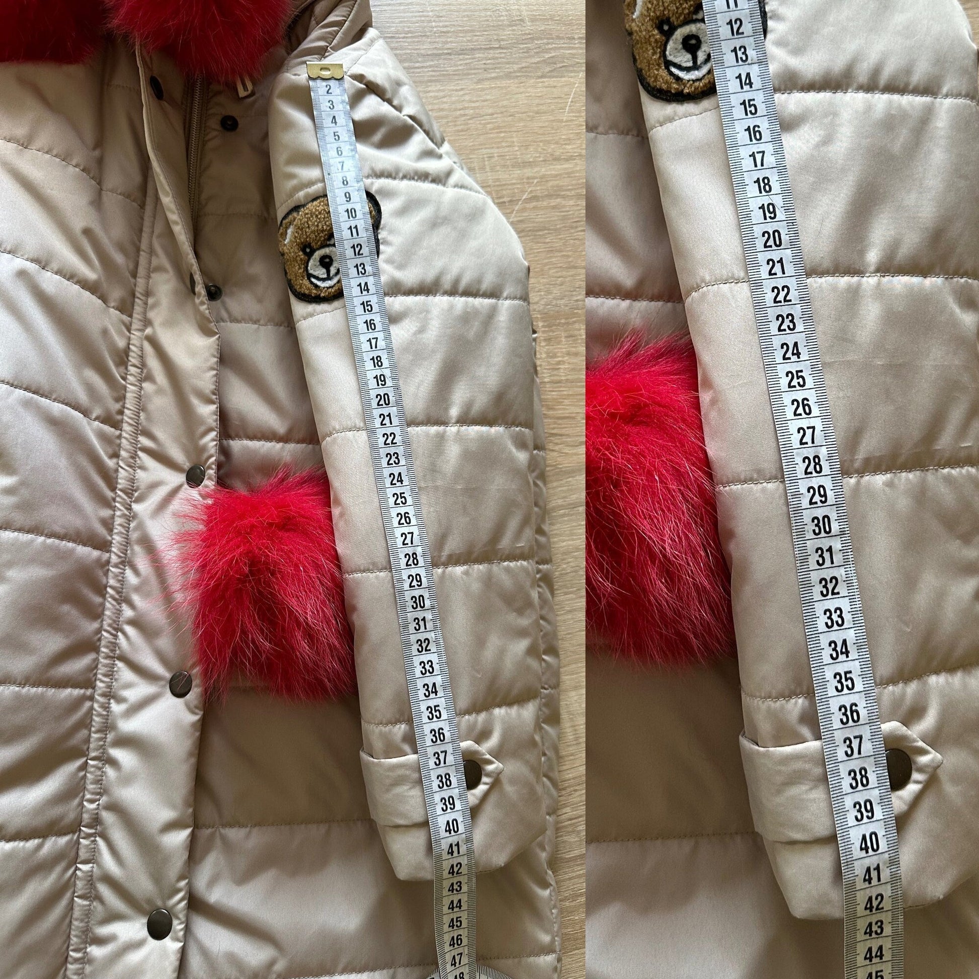 Fur Puffer Children's long parka сoat trim fox fur, Beige warm coat for girl, Winter kids coat parka - My Love Cape