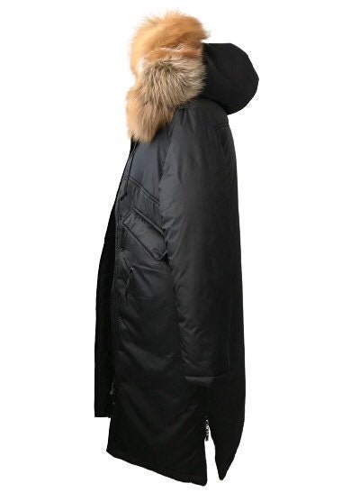 Fur Puffer Parka With Hood Fur Puffer Jacket Coat women’s Gold fox fur, Black winter coat, Women coat with hood - My Love Cape