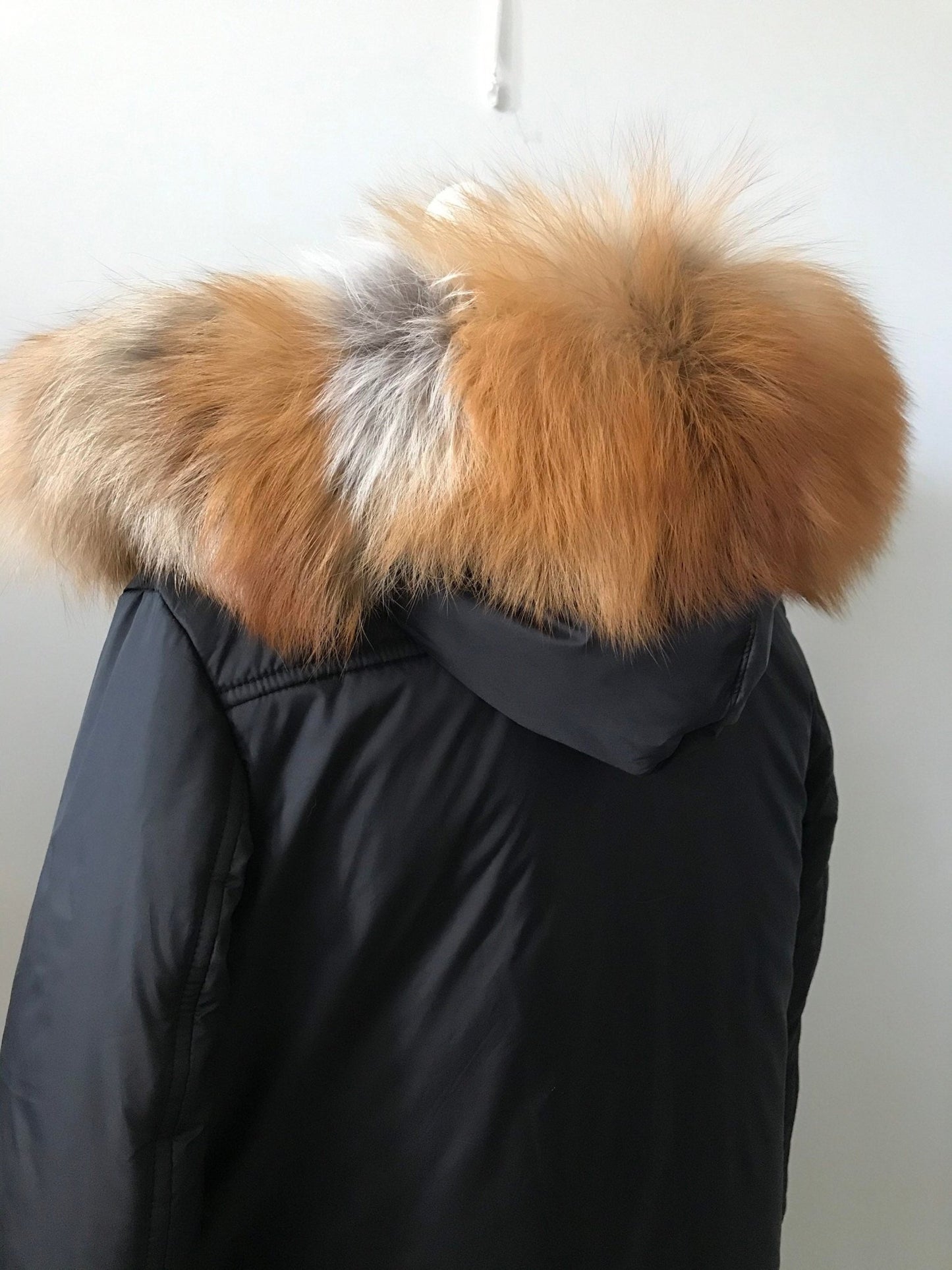 Fur Puffer Parka With Hood Fur Puffer Jacket Coat women’s Gold fox fur, Black winter coat, Women coat with hood - My Love Cape