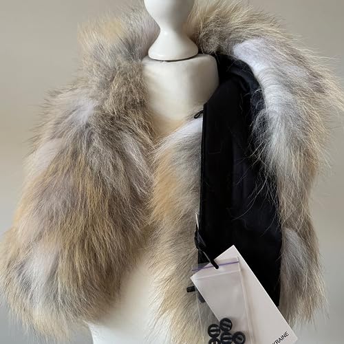 Grey Men Collar Fur fox for coat parka hood 75 cm (Grey) - My Love Cape