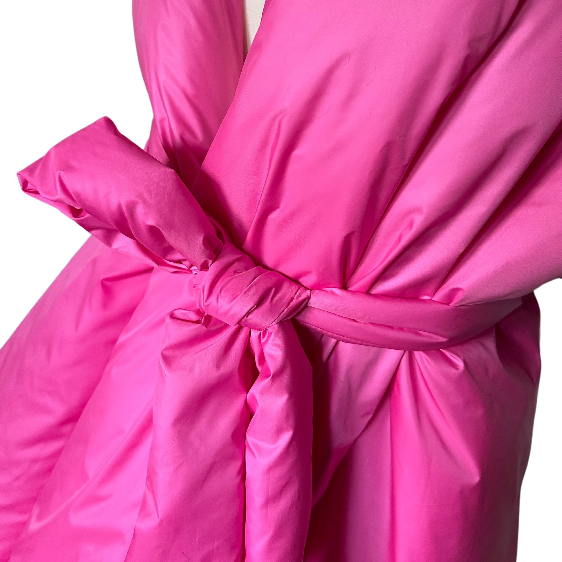 Hot Pink Long Lagre Wide Scarf Puffer 25x80 inch with 2 pocket and Belt. Cape around shoulders wrap. Winter quilted shawl. Warm padded scarf. Down puffy scarves. - My Love Cape