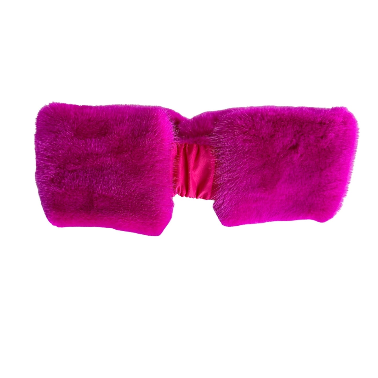 Natural Fur Crimson Raspberry Mink Headband, Winter Fur Headband, Fur Turban for Women, Hot Pink Real Fur Headband - My Love Cape