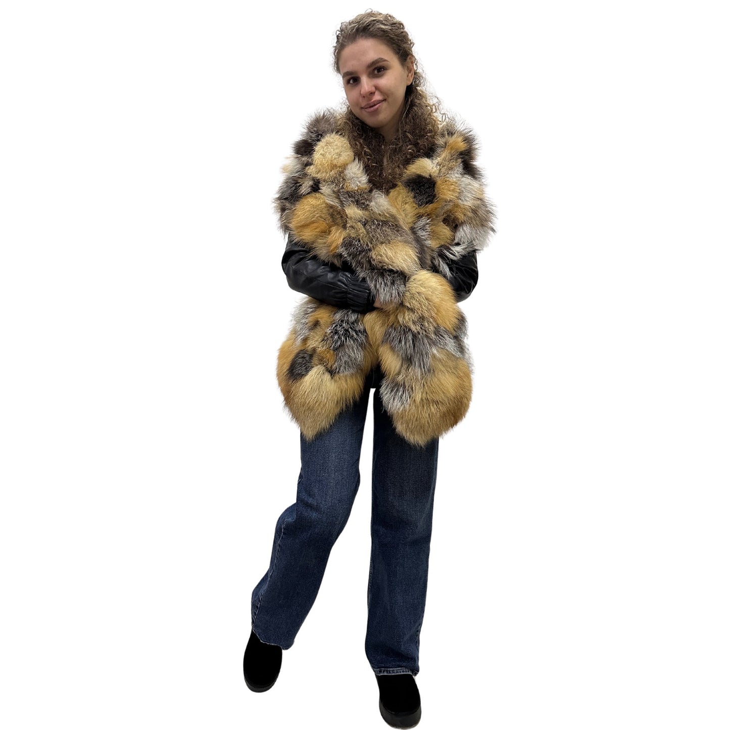 Natural Fur Scarf with Pockets and Genuine Leather Belt Stylish Winter Accessory - My Love Cape