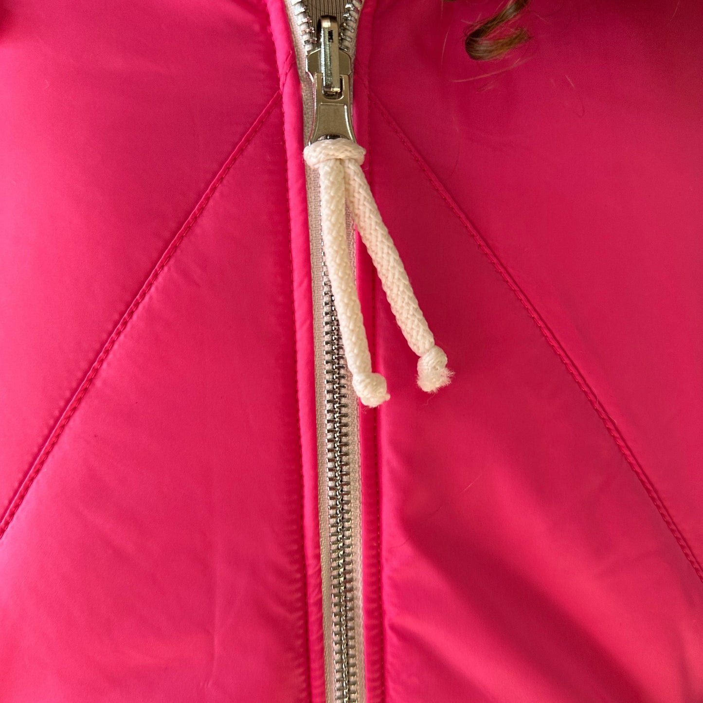 Puffer Ivory Hot Pink Reversible Mid - Season Quilted Jacket with Hood - My Love Cape