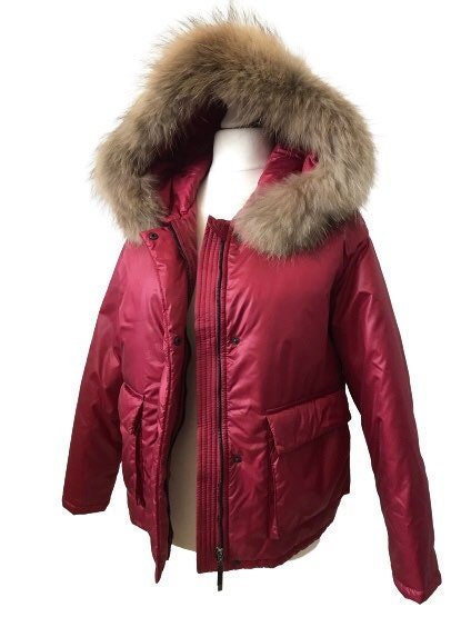 Puffer Women Cherry Quilted Coat Trim raccoon Fur - My Love Cape