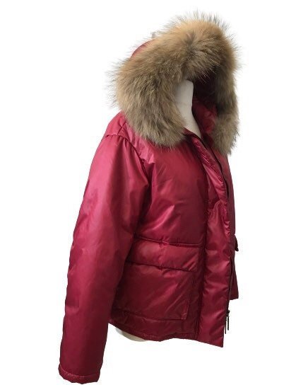 Puffer Women Cherry Quilted Coat Trim raccoon Fur - My Love Cape