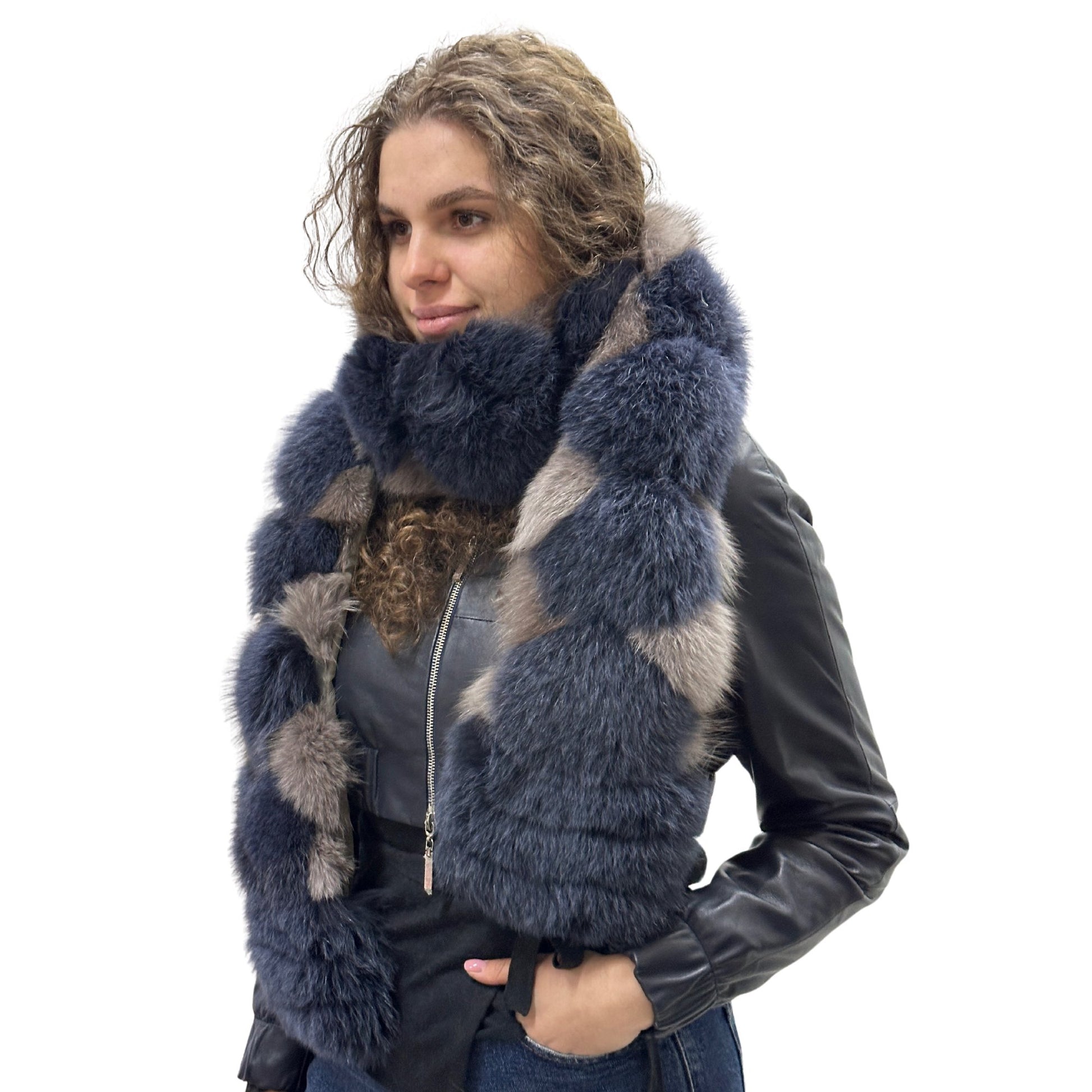 Scarf made of natural fox fur, lined fox fur scarf - My Love Cape